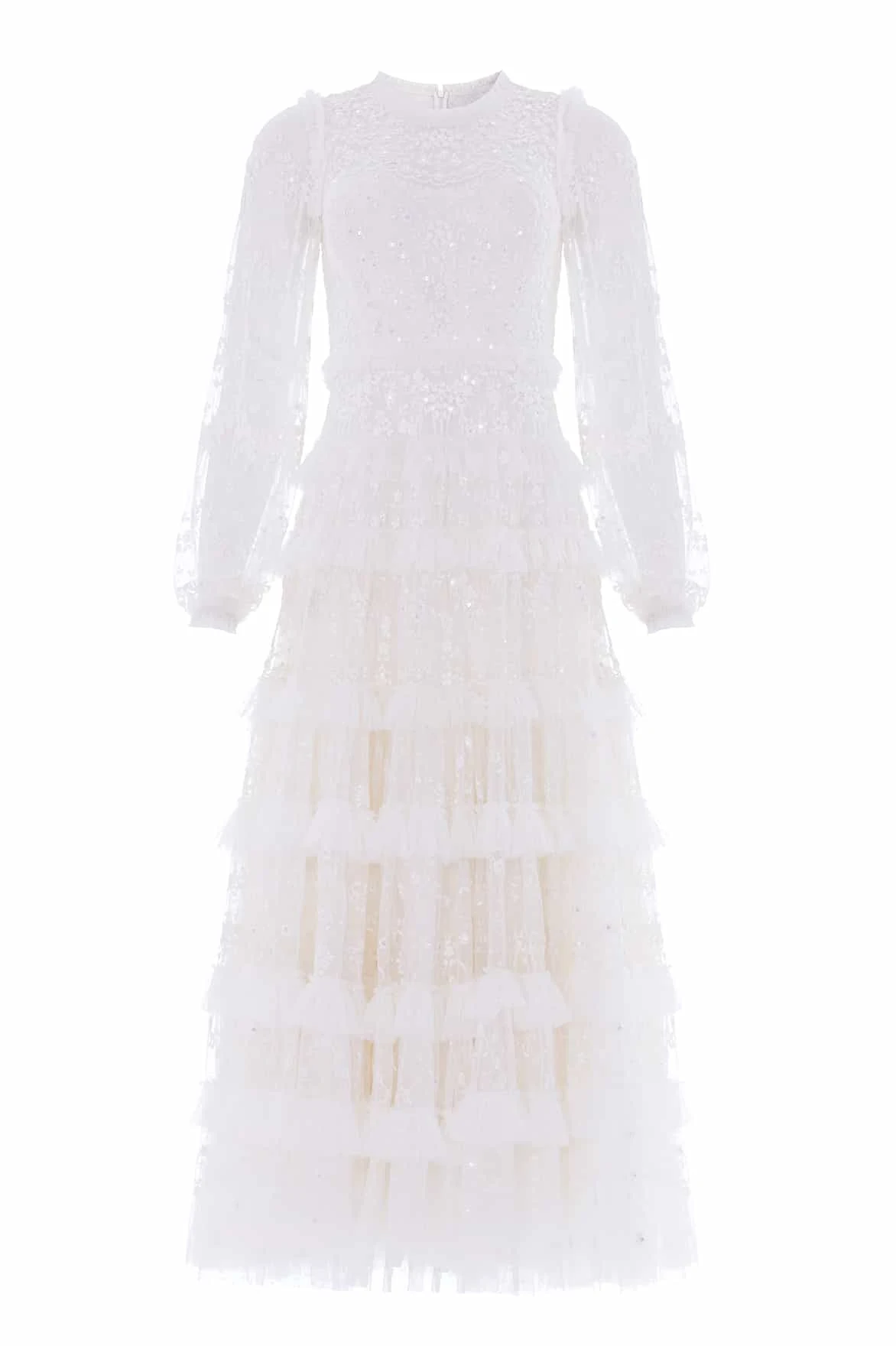 Needle & Thread Blossom Lace Ankle Gown in Swan White - Dresses - British Luxury Evening Wear at Luxury Shoes Needle & Thread Blossom Lace Ankle Gown in Swan White - Dresses - British Luxury Evening Wear at Luxury Shoes