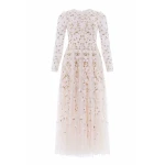 Needle & Thread Camellia Ditsy Ankle Gown in Cream/Multi - Dresses - British Luxury Evening Wear at Luxury Shoes 