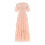 Needle & Thread Carmen Ruffle Ankle Gown in Apricot Blush - Dresses - British Luxury Evening Wear at Luxury Shoes Needle & Thread Carmen Ruffle Ankle Gown in Apricot Blush - Dresses - British Luxury Evening Wear at Luxury Shoes