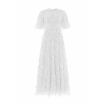Needle & Thread Carmen Ruffle Ankle Gown in Swan White - Dresses - British Luxury Evening Wear at Luxury Shoes Needle & Thread Carmen Ruffle Ankle Gown in Swan White - Dresses - British Luxury Evening Wear at Luxury Shoes