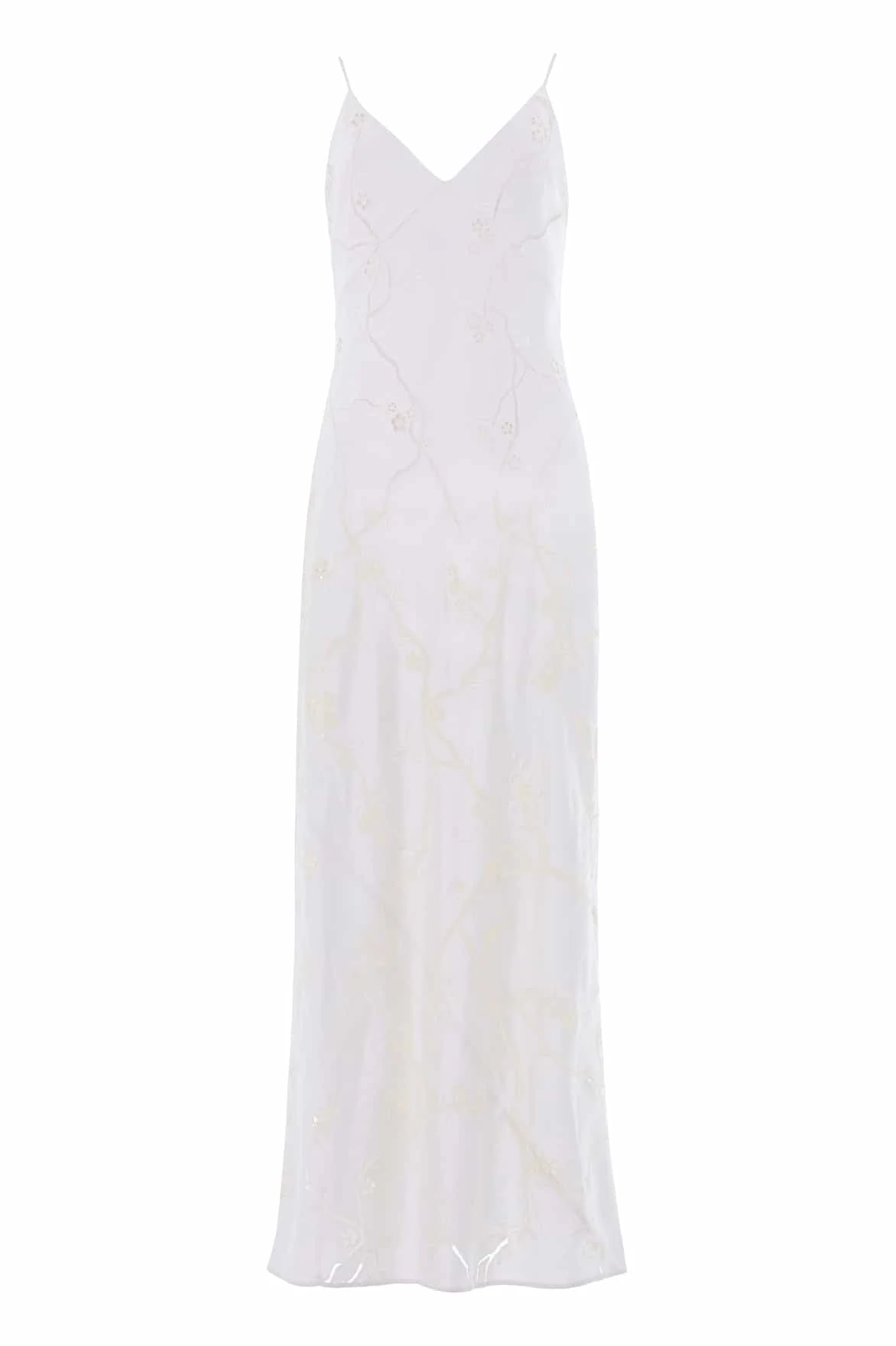 Needle & Thread Cherry Blossom Satin Cami Gown in Cream - Dresses - British Luxury Evening Wear at Luxury Shoes Needle & Thread Cherry Blossom Satin Cami Gown in Cream - Dresses - British Luxury Evening Wear at Luxury Shoes