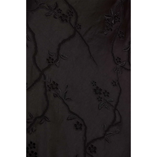 Needle & Thread Cherry Blossom Satin Cami Gown in Jet Black - Dresses - British Luxury Evening Wear at Luxury Shoes 