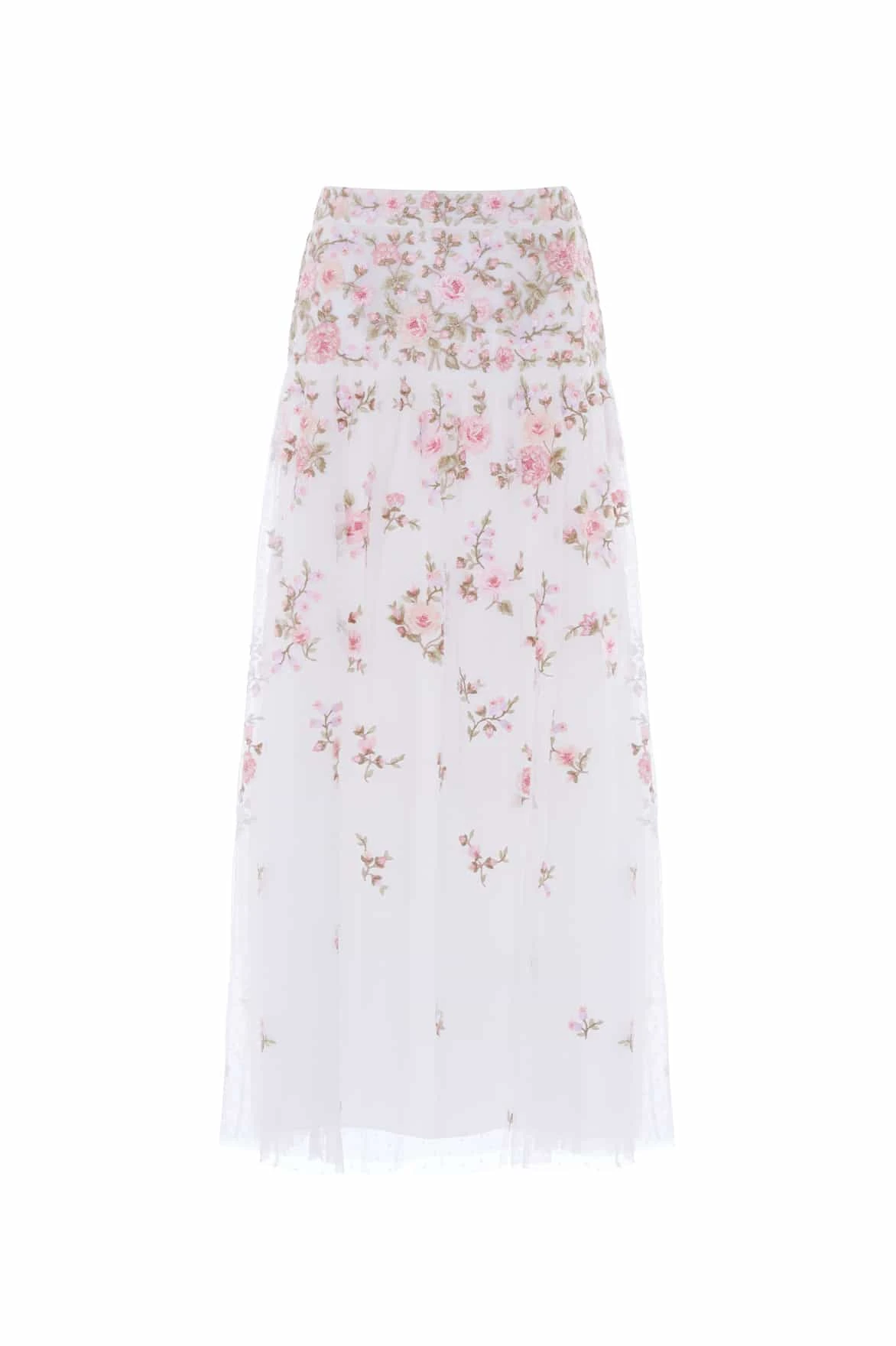 Needle & Thread Eden Rose Ankle Skirt in Swan White/Multi - Skirts - British Luxury Evening Wear at Luxury Shoes Needle & Thread Eden Rose Ankle Skirt in Swan White/Multi - Skirts - British Luxury Evening Wear at Luxury Shoes