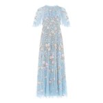 Needle & Thread Eden Rose Cape Ankle Gown in Aqua/Multi - Dresses - British Luxury Evening Wear at Luxury Shoes Needle & Thread Eden Rose Cape Ankle Gown in Aqua/Multi - Dresses - British Luxury Evening Wear at Luxury Shoes