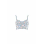 Needle & Thread Eden Rose Top in Aqua/Multi - Tops - British Luxury Evening Wear at Luxury Shoes 