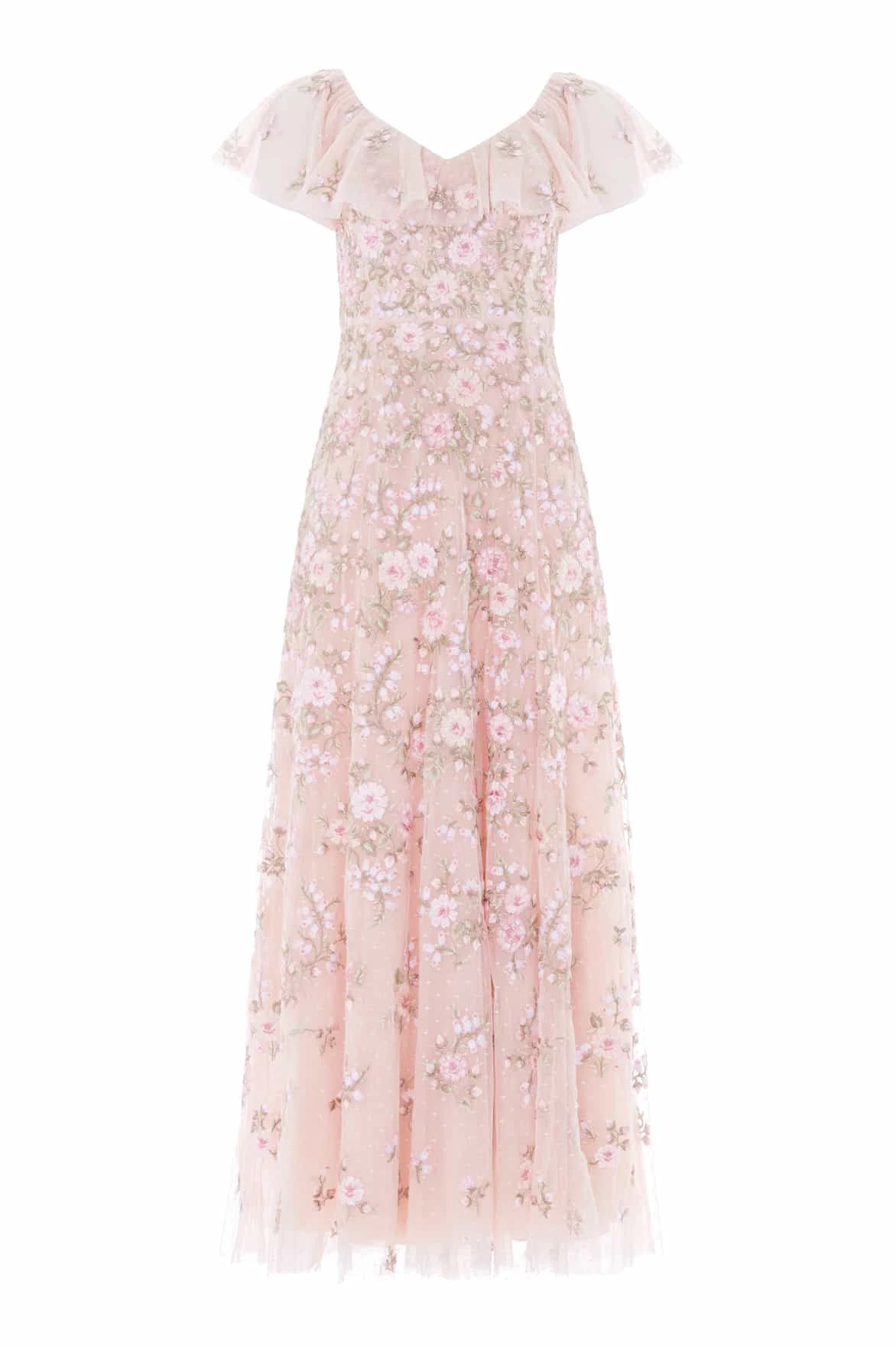 Needle & Thread Eden Rose V-Neck Ankle Gown in Opal/Multi - Dresses - British Luxury Evening Wear at Luxury Shoes Needle & Thread Eden Rose V-Neck Ankle Gown in Opal/Multi - Dresses - British Luxury Evening Wear at Luxury Shoes