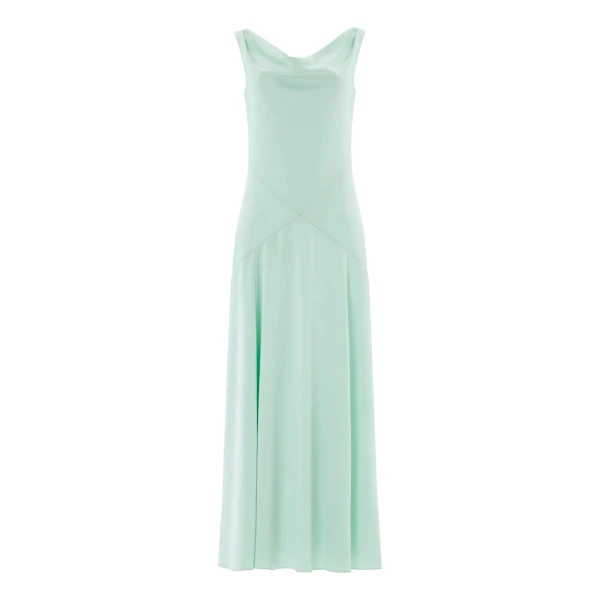 Needle & Thread Evangeline Satin Cowl Neck Gown in Sea Mist - Dresses - British Luxury Evening Wear at Luxury Shoes 
