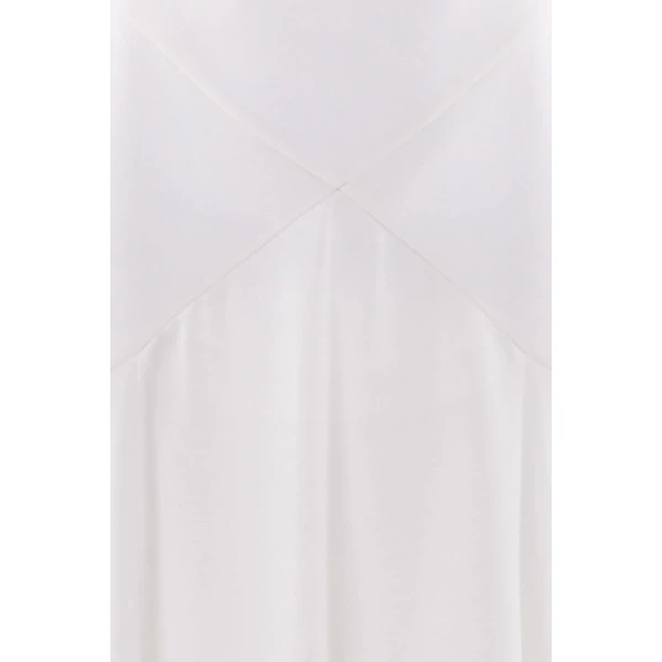 Needle & Thread Evangeline Satin Cowl Neck Long Sleeve Gown in Chalk - Dresses - British Luxury Evening Wear at Luxury Shoes 
