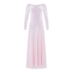 Needle & Thread Evangeline Satin Cowl Neck Long Sleeve Gown in Shell - Dresses - British Luxury Evening Wear at Luxury Shoes 