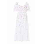 Needle & Thread Flora Ditsy Cotton Ankle Gown in Chalk - Dresses - British Luxury Evening Wear at Luxury Shoes Needle & Thread Flora Ditsy Cotton Ankle Gown in Chalk - Dresses - British Luxury Evening Wear at Luxury Shoes