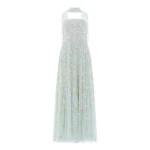 Needle & Thread Forget-Me-Not Strapless Gown in Sea Mist/Multi - Dresses - British Luxury Evening Wear at Luxury Shoes 