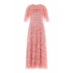 Needle & Thread Freya Cape Ankle Gown in Misty Rose - Dresses - British Luxury Evening Wear at Luxury Shoes Needle & Thread Freya Cape Ankle Gown in Misty Rose - Dresses - British Luxury Evening Wear at Luxury Shoes