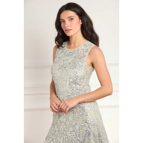 Needle & Thread Freya Cape Ankle Gown in Seafoam - Dresses - British Luxury Evening Wear at Luxury Shoes 