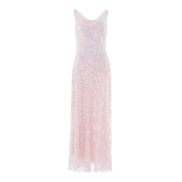 Needle & Thread Freya Georgette Gown in Shell - Dresses - British Luxury Evening Wear at Luxury Shoes 