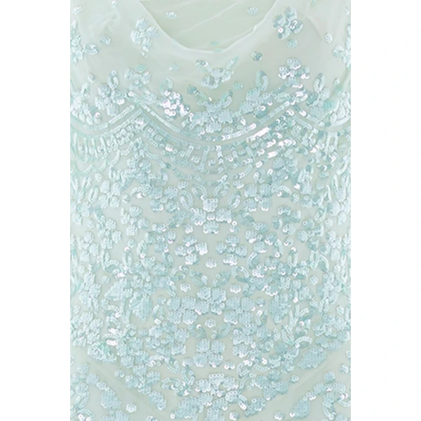Needle & Thread Freya Georgette Gown in Soft Mint - Dresses - British Luxury Evening Wear at Luxury Shoes 