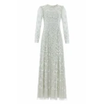 Needle & Thread Freya Long Sleeve Gown in Seafoam - Dresses - British Luxury Evening Wear at Luxury Shoes Needle & Thread Freya Long Sleeve Gown in Seafoam - Dresses - British Luxury Evening Wear at Luxury Shoes