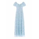 Needle & Thread Freya V-Neck Gown in Aqua - Dresses - British Luxury Evening Wear at Luxury Shoes Needle & Thread Freya V-Neck Gown in Aqua - Dresses - British Luxury Evening Wear at Luxury Shoes