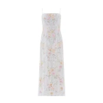 Needle & Thread Garden Rose Dot Cami Ankle Gown in Swan White/Pastel - Dresses - British Luxury Evening Wear at Luxury Shoes 
