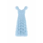 Needle & Thread Lola Backless Ballerina Dress in Aqua - Dresses - British Luxury Evening Wear at Luxury Shoes 