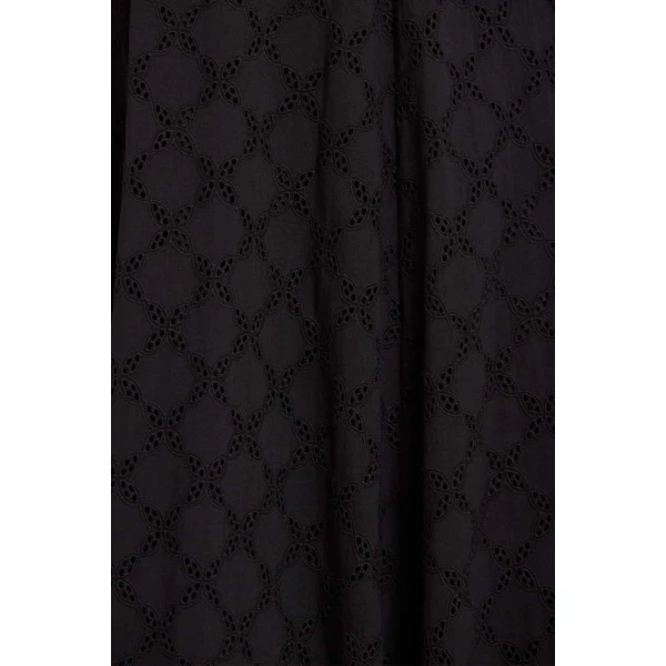 Needle & Thread Marisol Cotton Broderie Short Sleeve Ankle Gown in Jet Black - Dresses - British Luxury Evening Wear at Luxury Shoes 