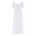 Needle & Thread Marisol Cotton Broderie Short Sleeve Ankle Gown in Optic White - Dresses - British Luxury Evening Wear at Luxury Shoes 
