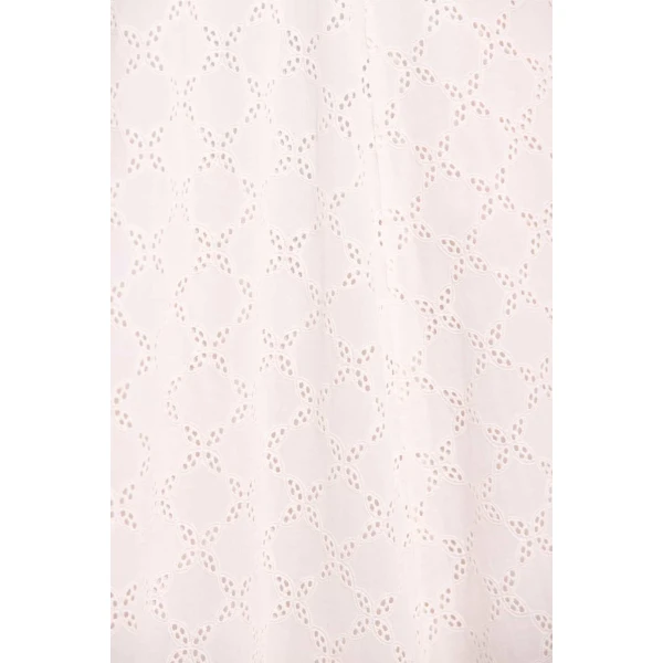 Needle & Thread Marisol Cotton Broderie Short Sleeve Ankle Gown in Optic White - Dresses - British Luxury Evening Wear at Luxury Shoes 