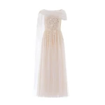 Needle & Thread Moonlight Sequin Draped Gown in Cream/Gold - Dresses - British Luxury Evening Wear at Luxury Shoes 