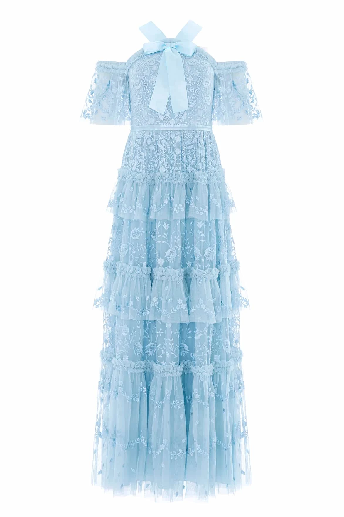 Needle & Thread Primrose Gown in Aqua - Dresses - British Luxury Evening Wear at Luxury Shoes Needle & Thread Primrose Gown in Aqua - Dresses - British Luxury Evening Wear at Luxury Shoes