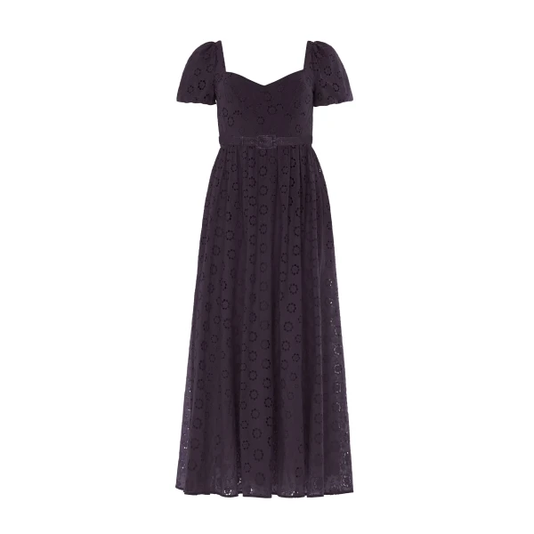 Needle & Thread Romilly Cotton Broderie Ankle Gown in Jet Black - Dresses - British Luxury Evening Wear at Luxury Shoes 