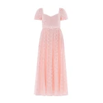 Needle & Thread Romilly Cotton Broderie Ankle Gown in Pale Pink/White - Dresses - British Luxury Evening Wear at Luxury Shoes 