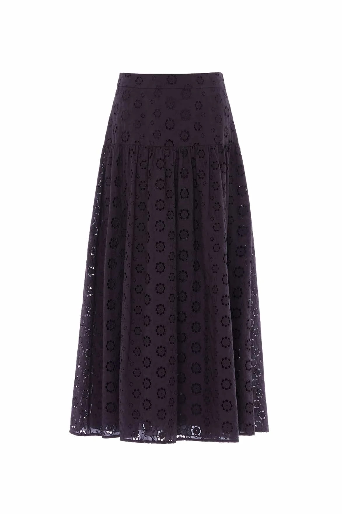 Needle & Thread Romilly Cotton Broderie Ankle Skirt in Jet Black - Skirts - British Luxury Evening Wear at Luxury Shoes Needle & Thread Romilly Cotton Broderie Ankle Skirt in Jet Black - Skirts - British Luxury Evening Wear at Luxury Shoes