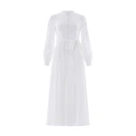 Needle & Thread Romilly Cotton Broderie Long Sleeve Shirt Dress in Optic White - Dresses - British Luxury Evening Wear at Luxury Shoes 