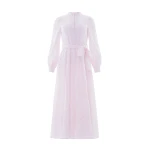 Needle & Thread Romilly Cotton Broderie Long Sleeve Shirt Dress in Shell - Dresses - British Luxury Evening Wear at Luxury Shoes 