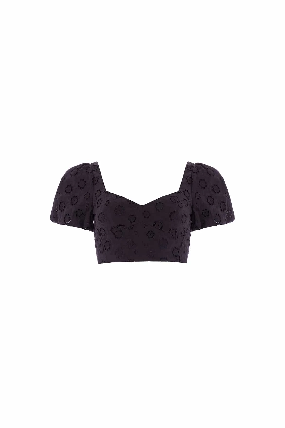 Needle & Thread Romilly Cotton Broderie Top in Jet Black - Tops - British Luxury Evening Wear at Luxury Shoes Needle & Thread Romilly Cotton Broderie Top in Jet Black - Tops - British Luxury Evening Wear at Luxury Shoes