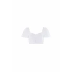 Needle & Thread Romilly Cotton Broderie Top in Optic White - Tops - British Luxury Evening Wear at Luxury Shoes 