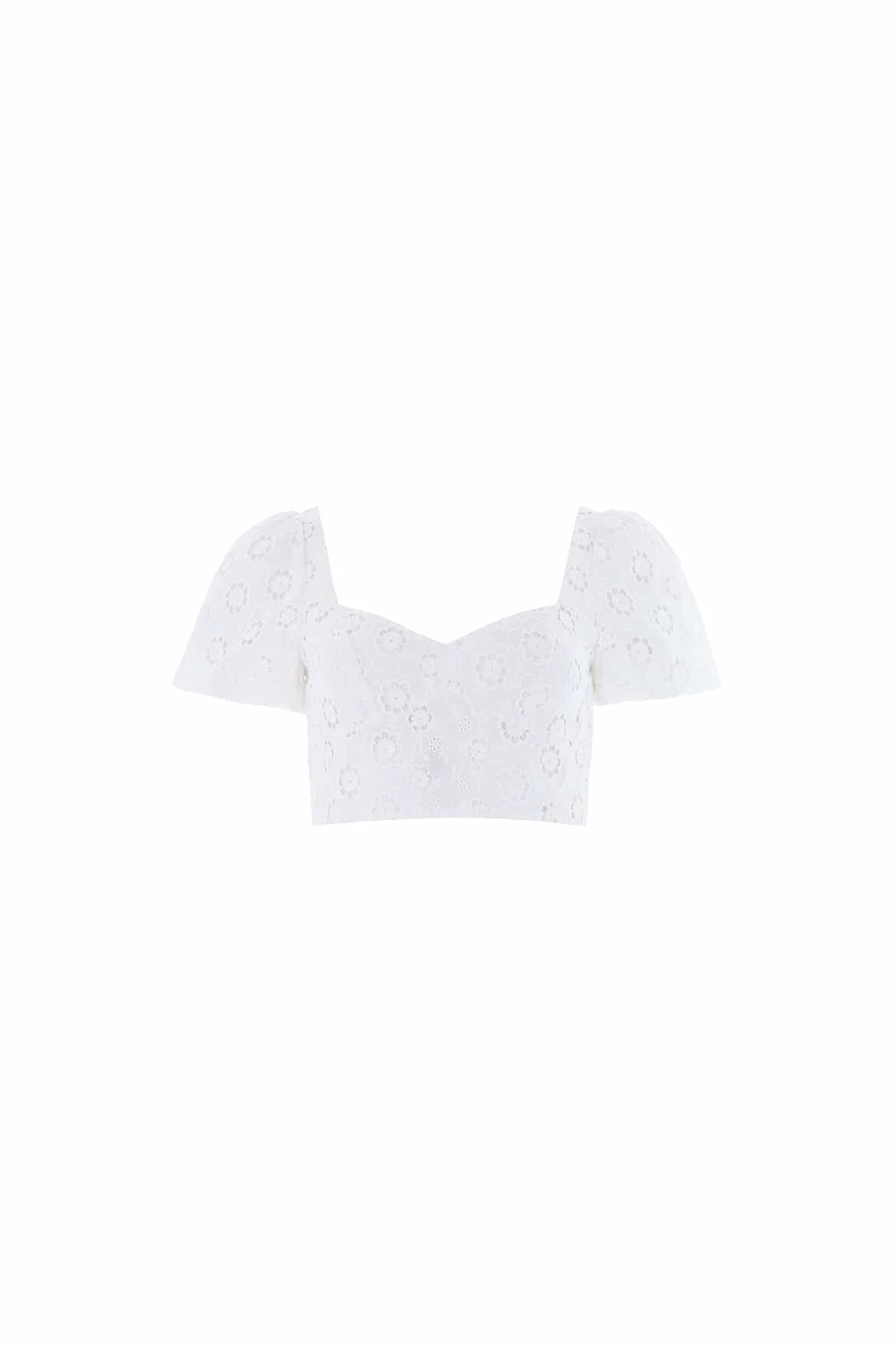 Needle & Thread Romilly Cotton Broderie Top in Optic White - Tops - British Luxury Evening Wear at Luxury Shoes Needle & Thread Romilly Cotton Broderie Top in Optic White - Tops - British Luxury Evening Wear at Luxury Shoes