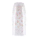 Needle & Thread Rose Bloom Cape Gown in Swan White - Dresses - British Luxury Evening Wear at Luxury Shoes 