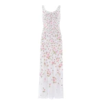 Needle & Thread Rose Bloom Georgette Gown in Swan White - Dresses - British Luxury Evening Wear at Luxury Shoes 