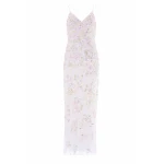 Needle & Thread Sequin Paradise Georgette Cami Gown in Swan White/Multi - Dresses - British Luxury Evening Wear at Luxury Shoes 