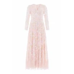 Needle & Thread Sequin Paradise V-Neck Gown in Opal/Multi - Dresses - British Luxury Evening Wear at Luxury Shoes 