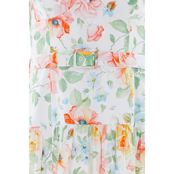 Needle & Thread Sienna Rose Cotton Ballerina Dress in Optic White - Dresses - British Luxury Evening Wear at Luxury Shoes 