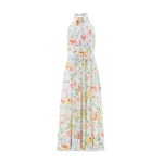 Needle & Thread Sienna Rose Cotton Halter Ankle Gown in Optic White - Dresses - British Luxury Evening Wear at Luxury Shoes 