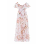Needle & Thread Summer's Rose Georgette Ankle Gown in White - Dresses - British Luxury Evening Wear at Luxury Shoes 