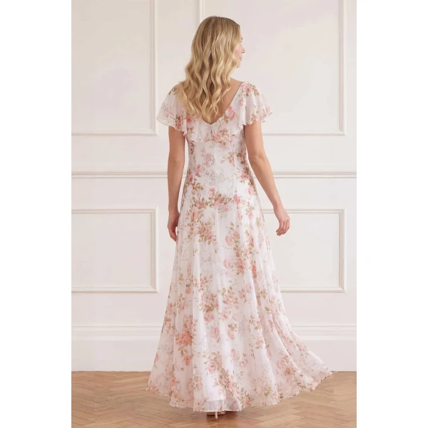 Needle & Thread Summer's Rose Georgette Ankle Gown in White - Dresses - British Luxury Evening Wear at Luxury Shoes 