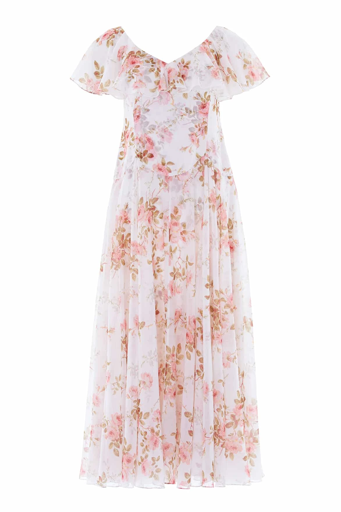 Needle & Thread Summer's Rose Georgette Ankle Gown in White - Dresses - British Luxury Evening Wear at Luxury Shoes Needle & Thread Summer's Rose Georgette Ankle Gown in White - Dresses - British Luxury Evening Wear at Luxury Shoes