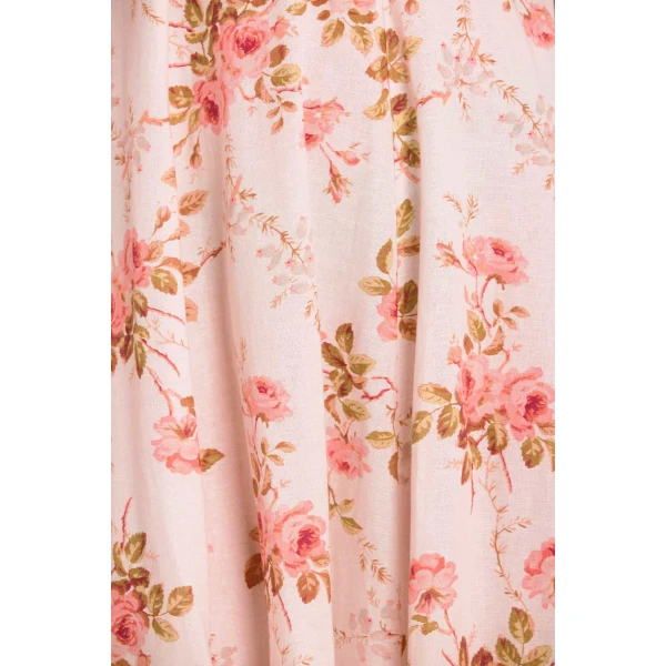 Needle & Thread Summer's Rose Linen Blend Short Sleeve Ankle Gown in Pale Pink - Dresses - British Luxury Evening Wear at Luxury Shoes 