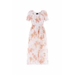 Needle & Thread Summer's Rose Shirred Short Sleeve Ballerina Dress in White - Dresses - British Luxury Evening Wear at Luxury Shoes 