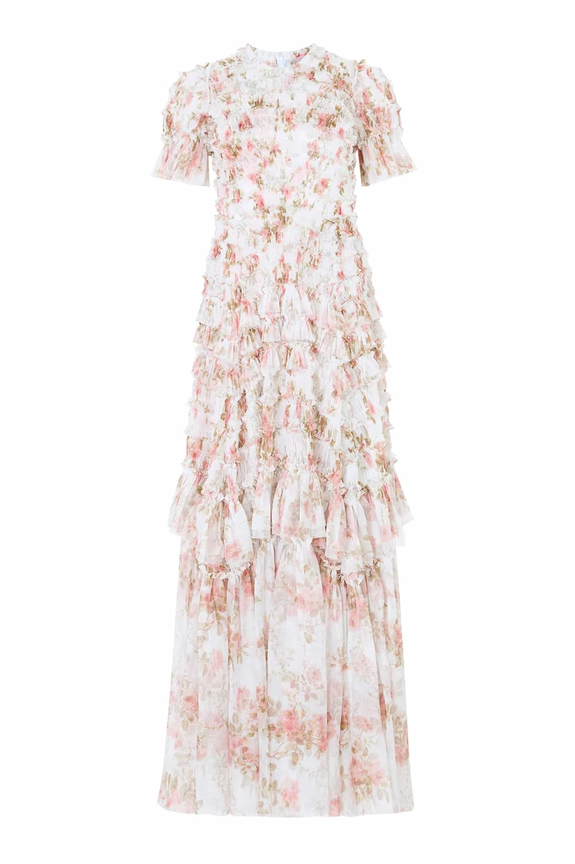 Needle & Thread Summer's Rose Valentine Ruffle Gown in White - Dresses - British Luxury Evening Wear at Luxury Shoes Needle & Thread Summer's Rose Valentine Ruffle Gown in White - Dresses - British Luxury Evening Wear at Luxury Shoes