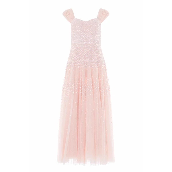 Needle & Thread Sunrise Sequin Sweetheart Ankle Gown in Opal - Dresses - British Luxury Evening Wear at Luxury Shoes 