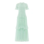 Needle & Thread Valentine Ruffle Gown in Soft Mint - Dresses - British Luxury Evening Wear at Luxury Shoes 